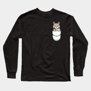 Funny American Curl Pocket Cat Long Sleeve T-Shirt